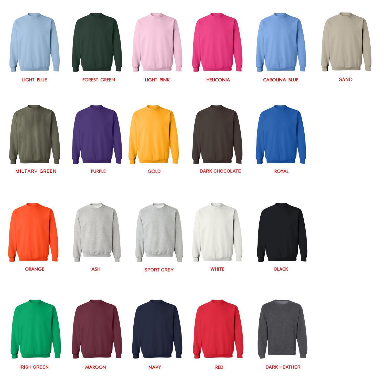 sweatshirt color chart - Shiba Inu Gifts