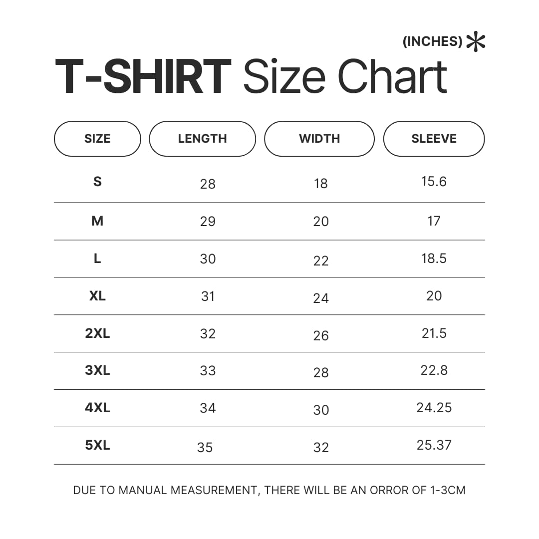 T shirt Size Chart - Shiba Inu Gifts