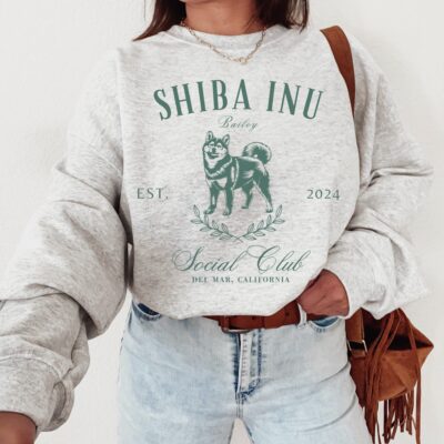 Shiba Inu Social Club Vinatge Custom Sweatshirt