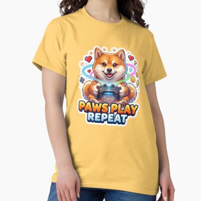 Shiba Inu Retro Print T-shirt