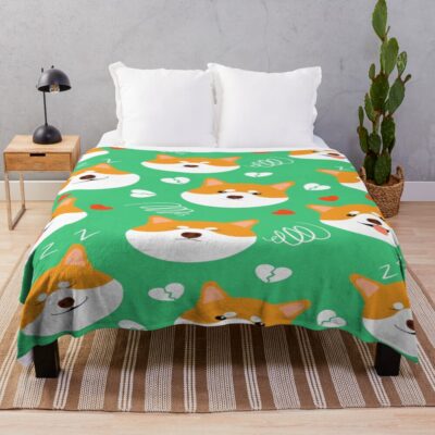Shiba Inu Heritage Graphic Throw Blanket