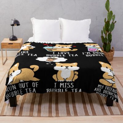 Shiba Inu Aesthetic Graphic Throw Blanket