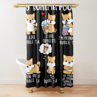 Shiba Inu Aesthetic Graphic Shower Curtain