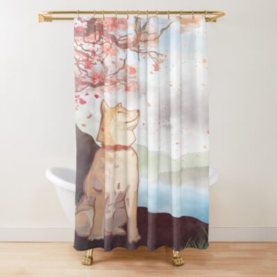 Shiba Inu Modern Graphic Shower Curtain