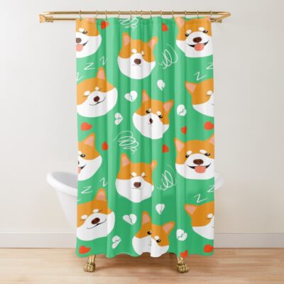 Shiba Inu Heritage Graphic Shower Curtain